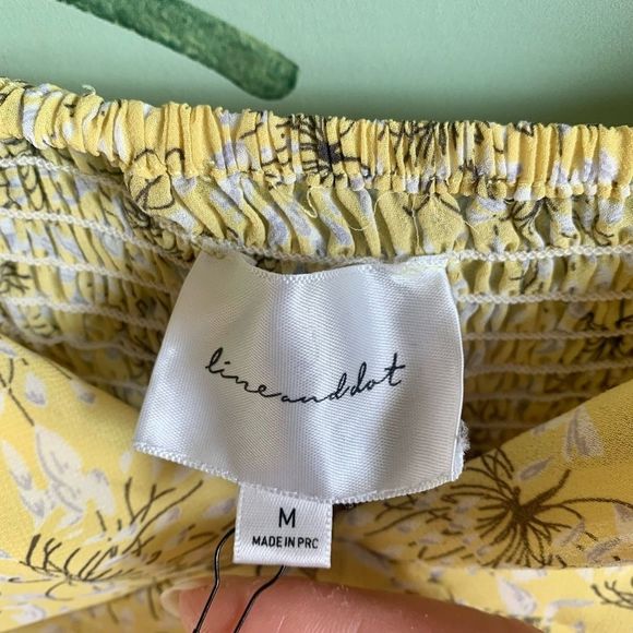 Line & Dot Jamie Mini Dress in Custard Yellow Floral, Size Medium ✨ - Picture 8 of 13
